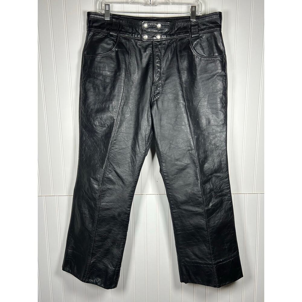 Brooks 1960s vintage motorcycle pants  Rugged leather Slight flared Leg w36X38